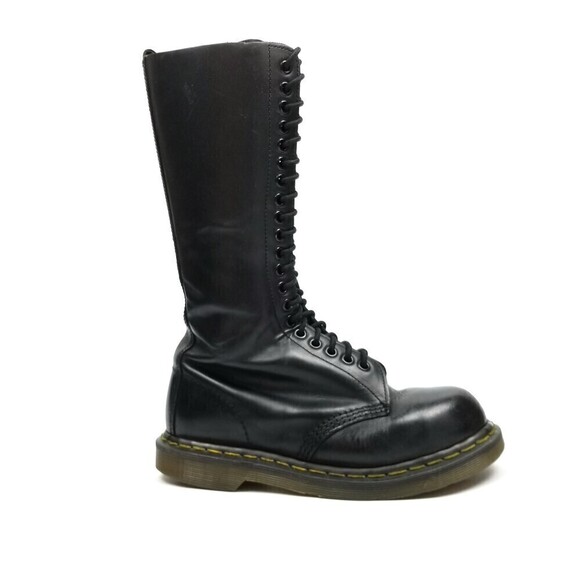 RARE Dr. Martens 1942 20-Eye Steel Toe Smooth Leather Knee High Boots 7 Grunge - Picture 3 of 8